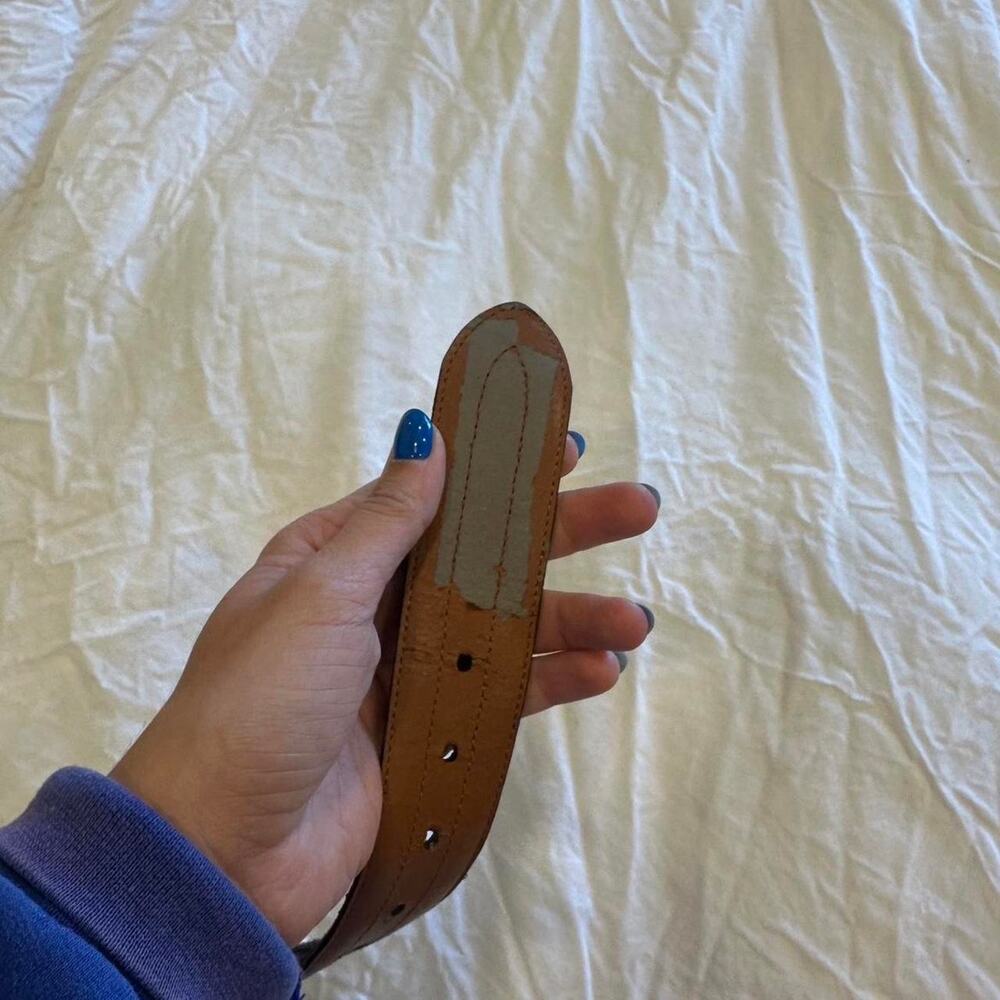 Lauren Ralph Lauren Women’s M Chocolate Brown Suede Leather Belt Chunky Vintage - Picture 3 of 6